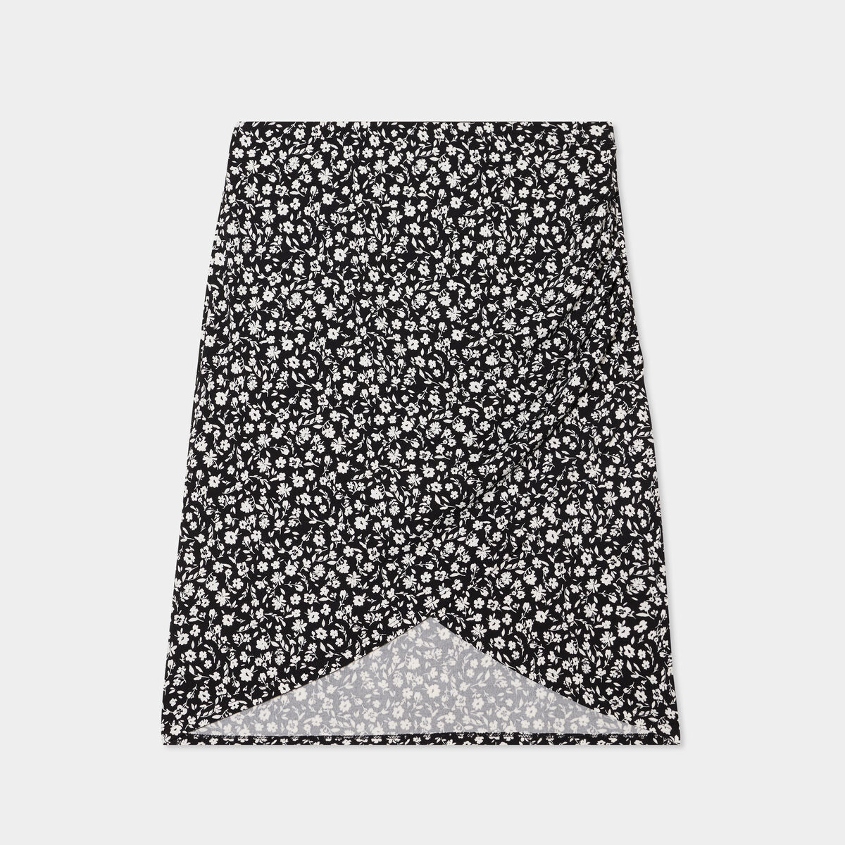 Jupe tulipe courte taille élastiquée noir femme