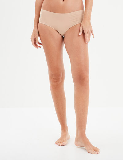Shorty microfibre sans coutures beige femme