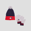 Ensemble bonnet et gants Mickey bleu marine garçon