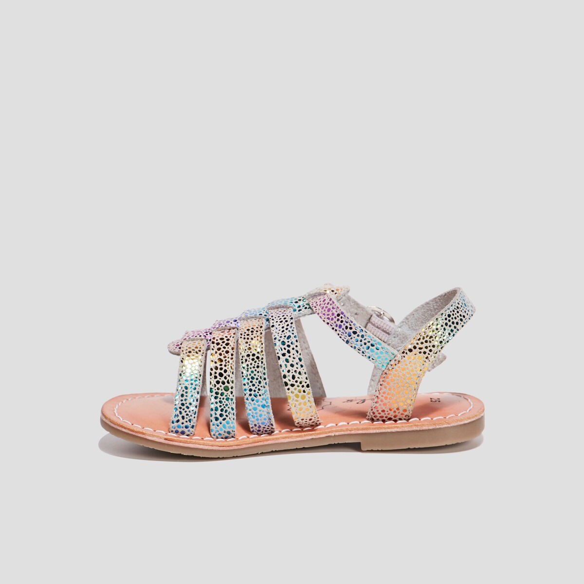 Sandales en cuir multicolore fille
