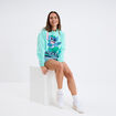 Sweat manches longues coton Stitch vert turquoise femme