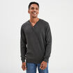Pull col tunisien manches longues gris foncé homme