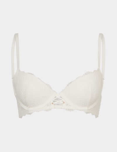 Soutien-gorge push-up paddé dentelle blanc femme