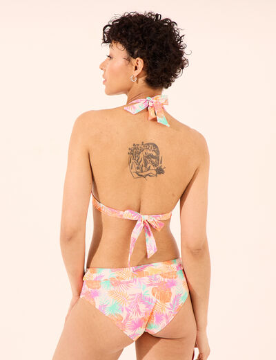 Haut de maillot de bain forme triangle orange femme