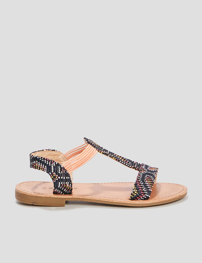 Sandales plates noir fille