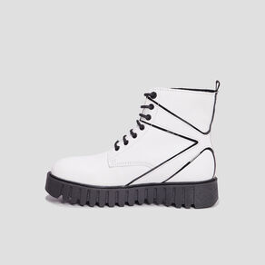 Bottines en cuir Kickers Kickfab blanc femme