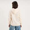 Sweat zipp&eacute; &agrave; capuche beige femme
