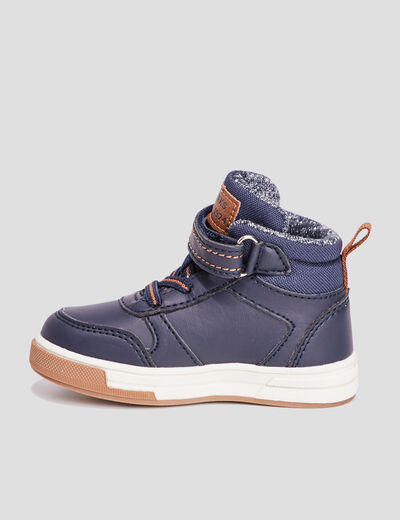 Baskets montantes matelassées Creeks bleu bébé garçon