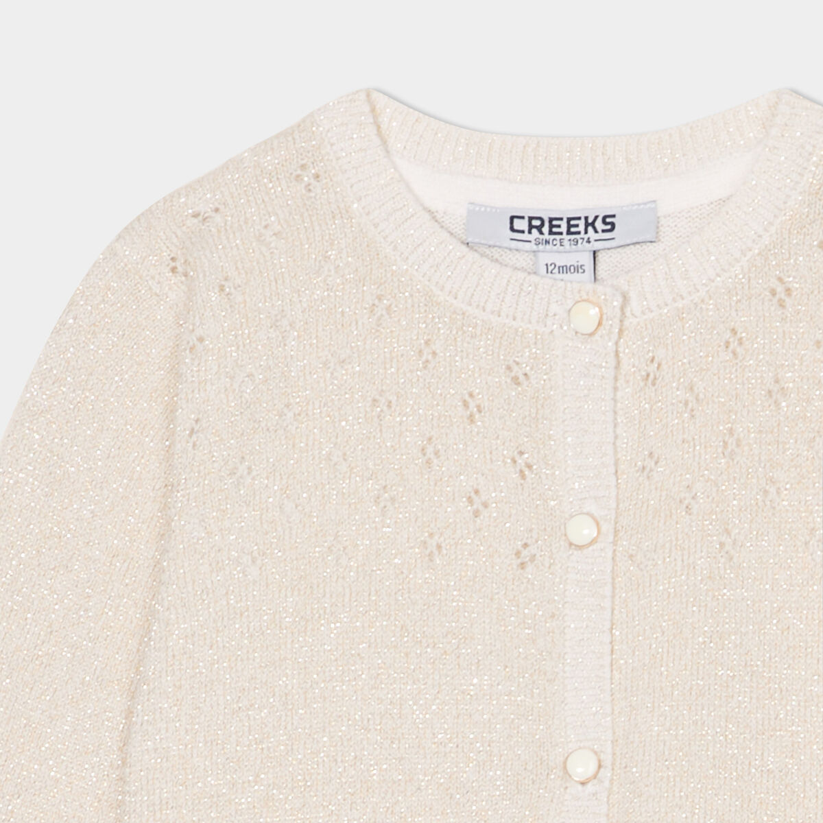 Gilet fils métallisés Creeks blanc bébé fille