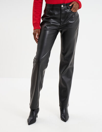 Pantalon Simili Cuir Noir H&M Taille 14 Femme - Occasion Très Bon État