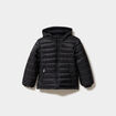 Doudoune r&eacute;versible zipp&eacute;e &agrave; capuche noir gar&ccedil;on