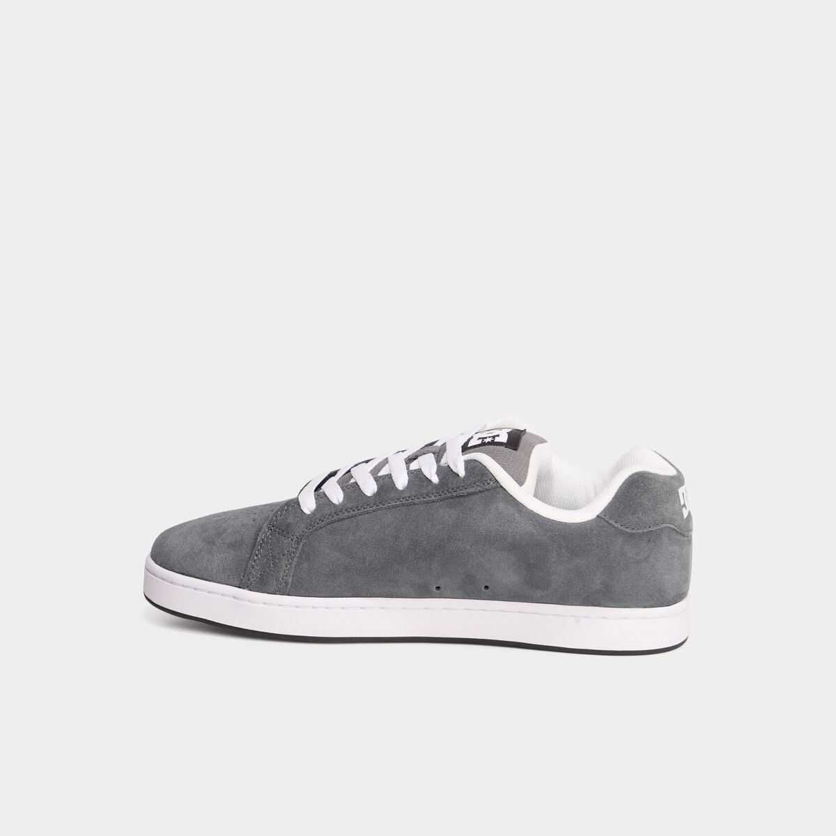 Tennis basses en cuir &agrave; lacets gris homme