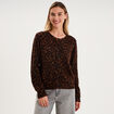 Gilet ajust&eacute; col rond manches longues marron femme