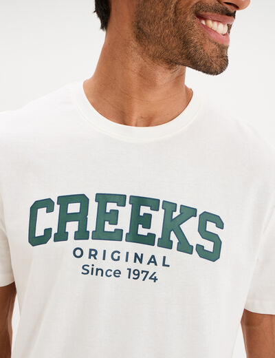 T-shirt droit manches courtes coton blanc homme