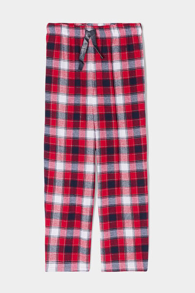 Pantalon de pyjama en coton ajusable rouge femme
