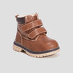 Bottines à scratchs fourrées marron bébé garçon