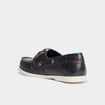 Chaussures bateau en cuir bleu marine homme