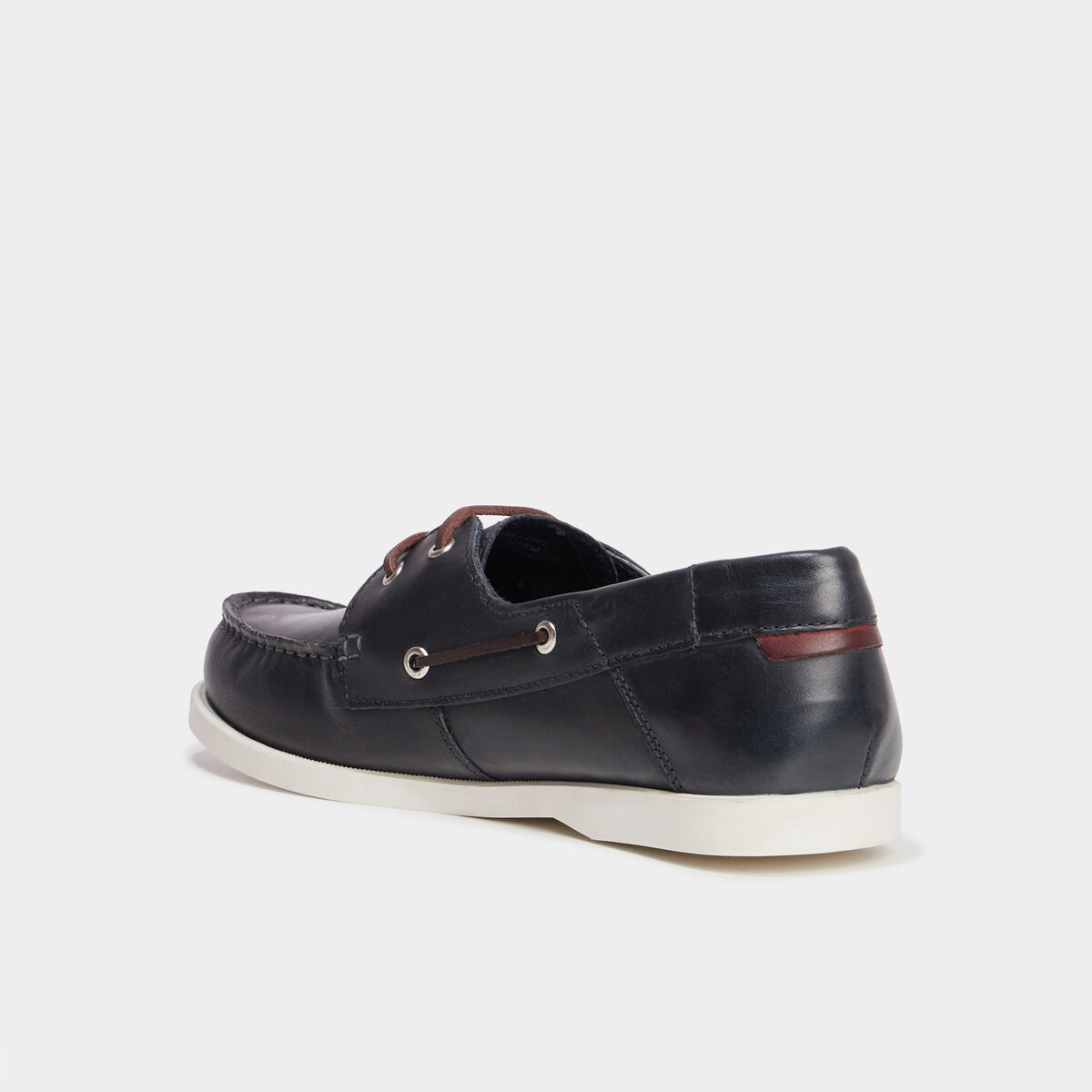 Chaussures bateau en cuir bleu marine homme