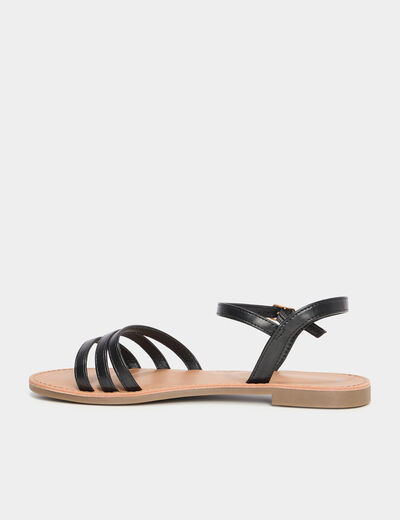 Sandales plates noir femme