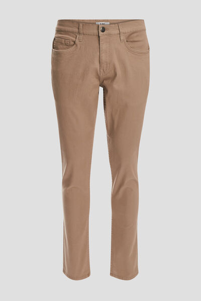 Pantalon droit en coton stretch sable homme