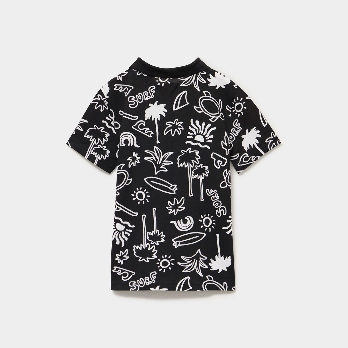 Polo manches courtes noir gar&ccedil;on