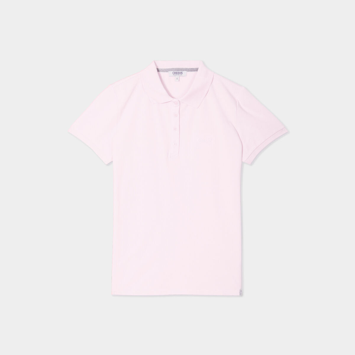 Polo piqu&eacute; ajust&eacute; manches courtes coton rose femme