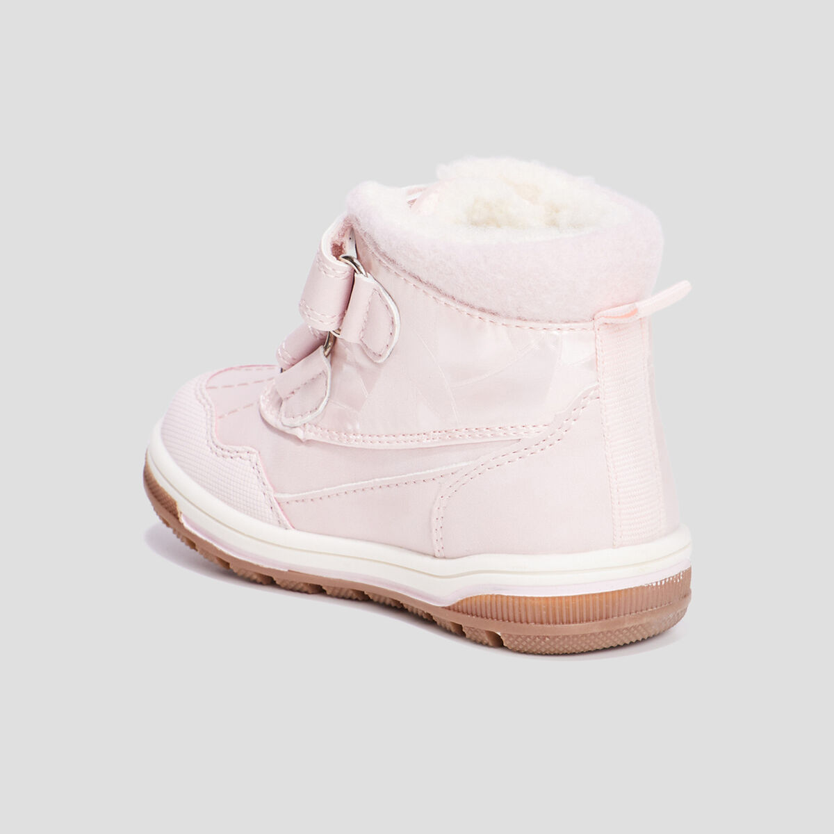 Bottines fourr&eacute;es &agrave; scratchs Trappeur rose b&eacute;b&eacute; fille