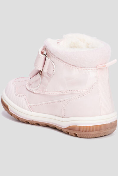 Bottines fourrées à scratchs Trappeur rose bébé fille
