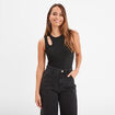 Débardeur cropped détail épaule Liberto noir femme