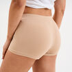 Short cycliste taille élastiquée beige femme