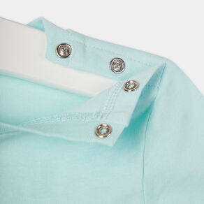 T-shirt à manches courtes en coton vert turquoise bébé garçon