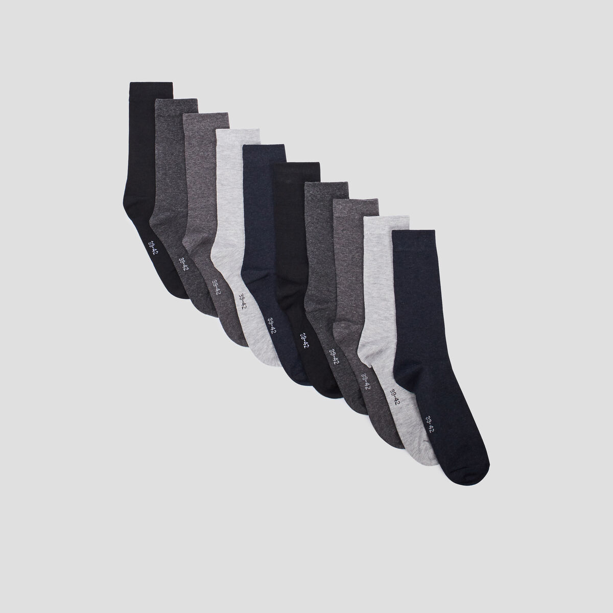 Lot 10 paires de chaussettes noir homme