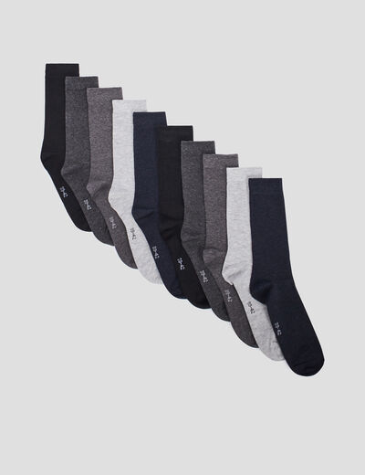Lot 10 paires de chaussettes noir homme