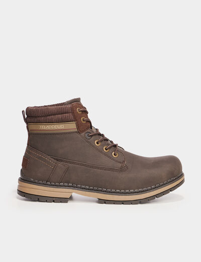Bottines semelle crant&eacute;es marron homme