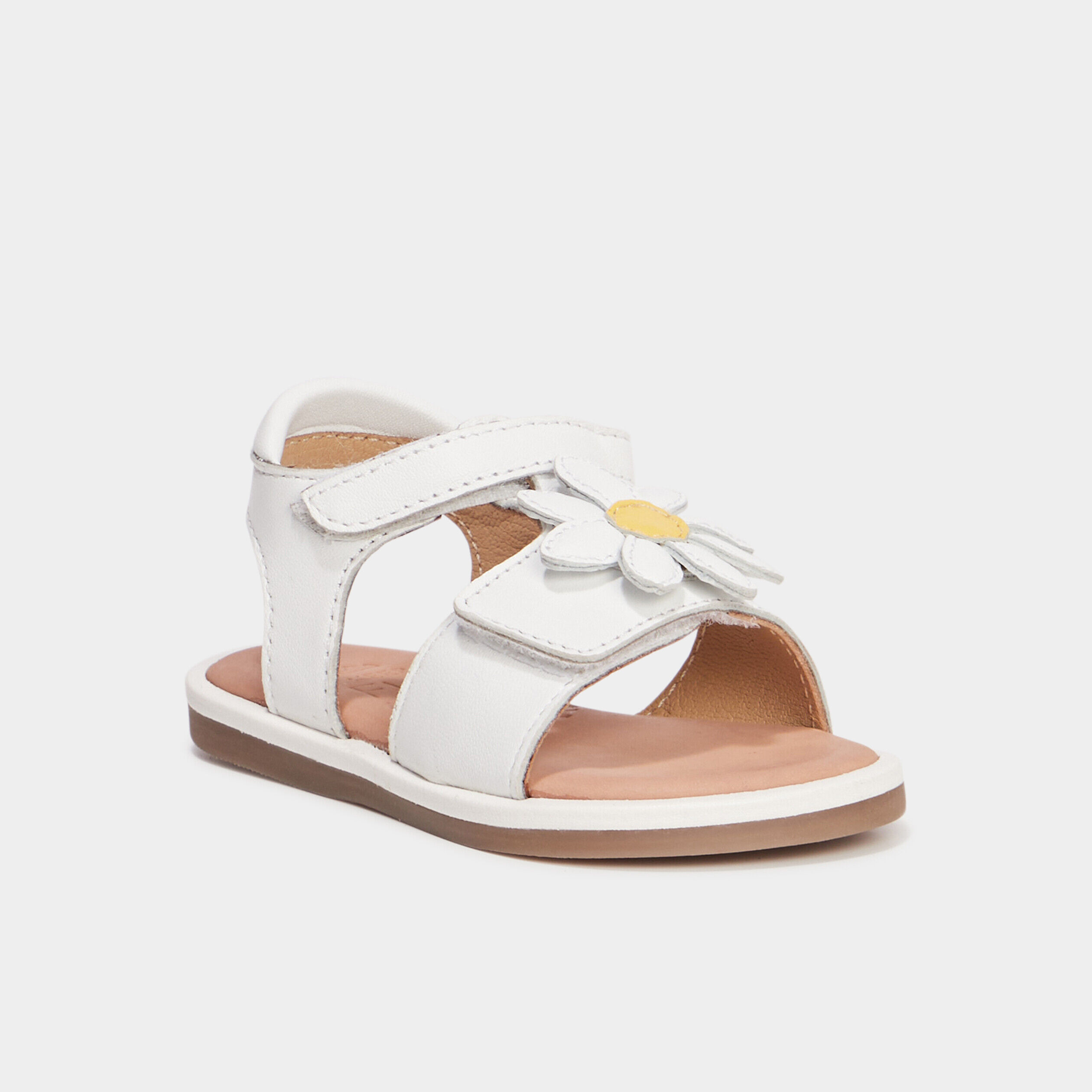 Sandales en cuir Paritt blanc bébé fille
