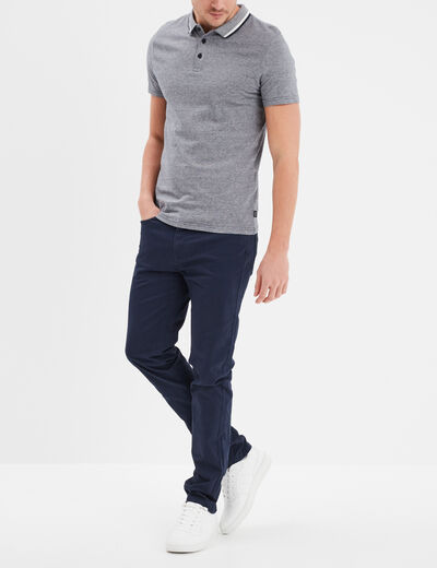 Polo manches courtes coton Creeks bleu marine homme