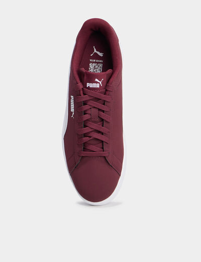 Tennis basses à lacets Puma Smash Buck bordeaux homme