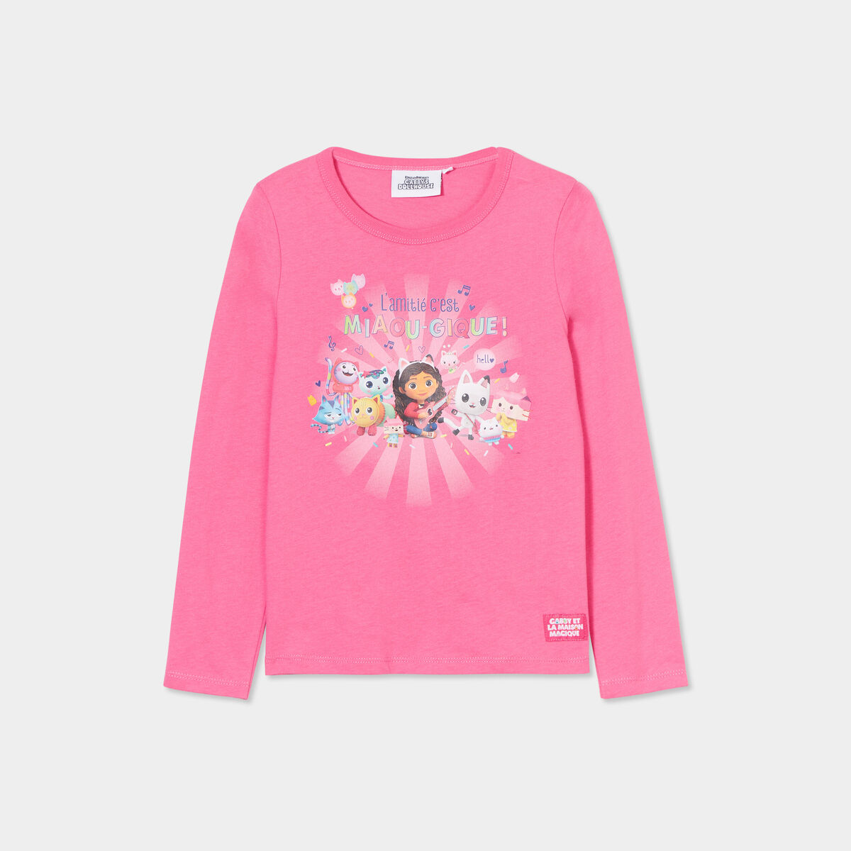 T-shirt Gabby et la Maison magique coton rose corail fille