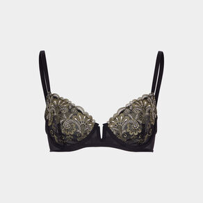 Soutien-gorge emboîtant broderie vert kaki femme