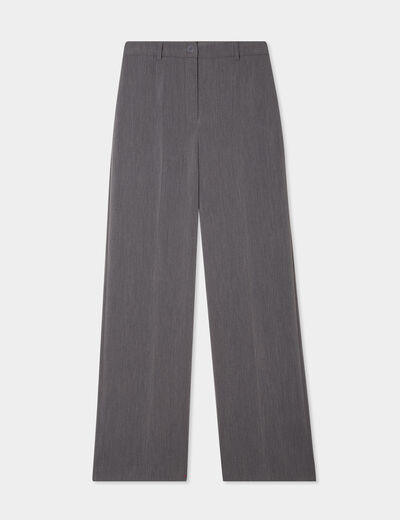 Pantalon droit avec pinces gris foncé femme
