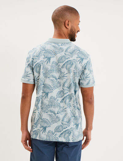 Polo jersey droit manches courtes coton gris homme