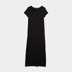 Robe longue droite côtelée Liberto noir femme