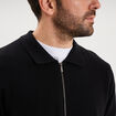 Gilet zipp&eacute; en maille manches longues noir homme