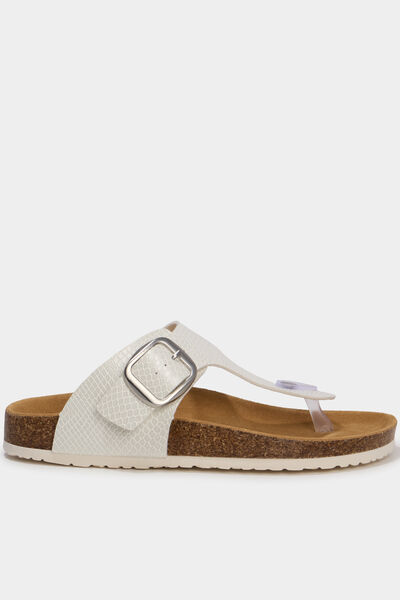 Mules avec entredoigts blanc femme