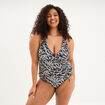 Maillot de bain une pi&egrave;ce cache coeur noir femme grande taille