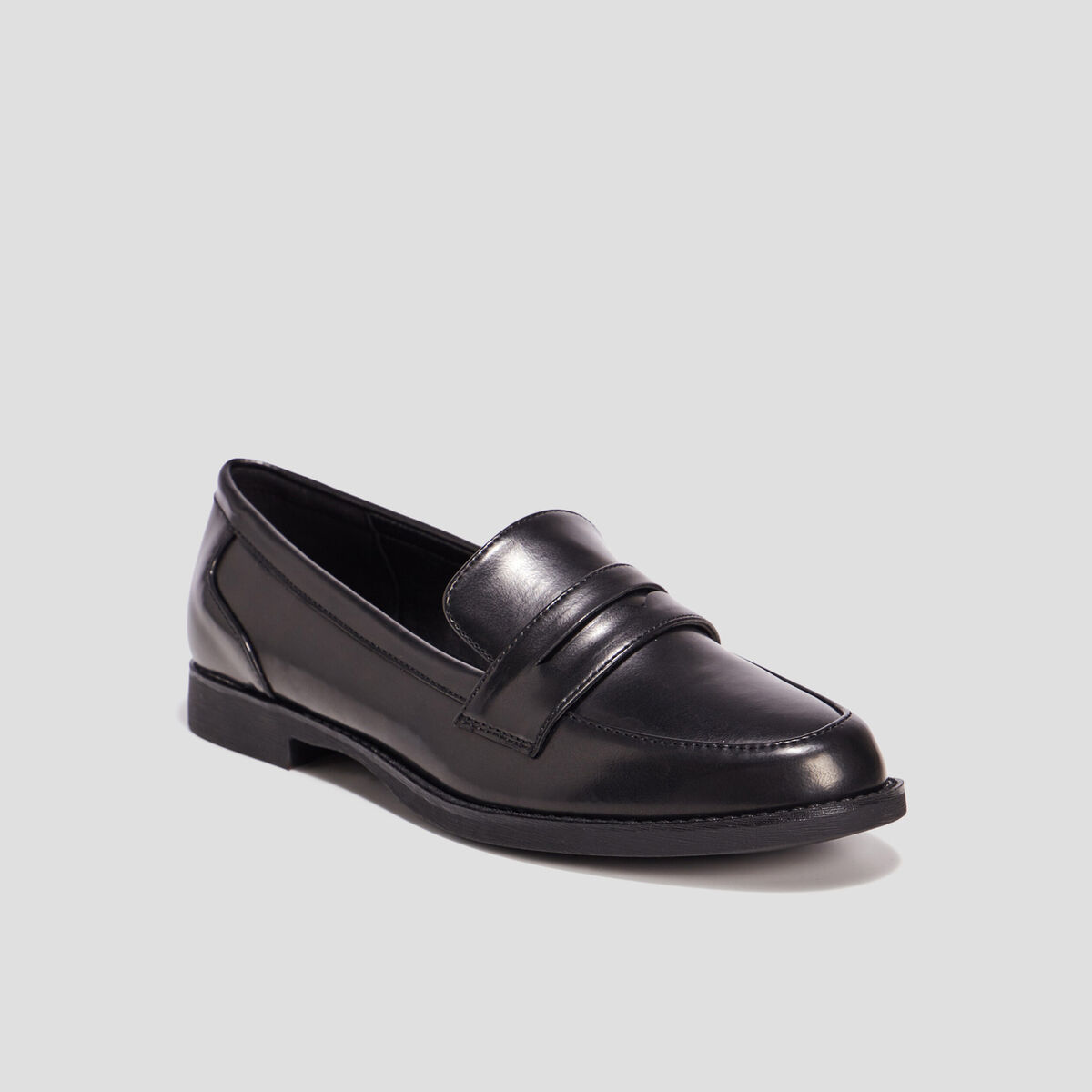 Mocassins talons plats noir femme