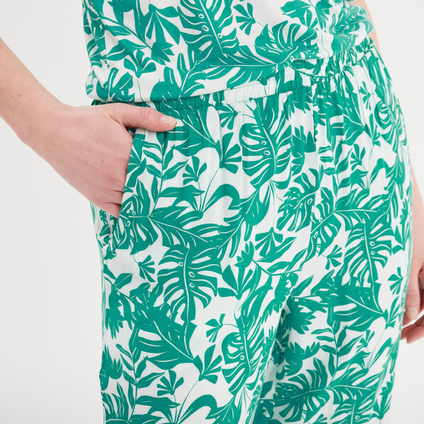 pantalon de pyjama fluide taille haute vert femme Pantalon de pyjama fluide taille haute vert femme
