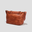 Sac cartable avec bandouli&egrave;re marron cognac femme