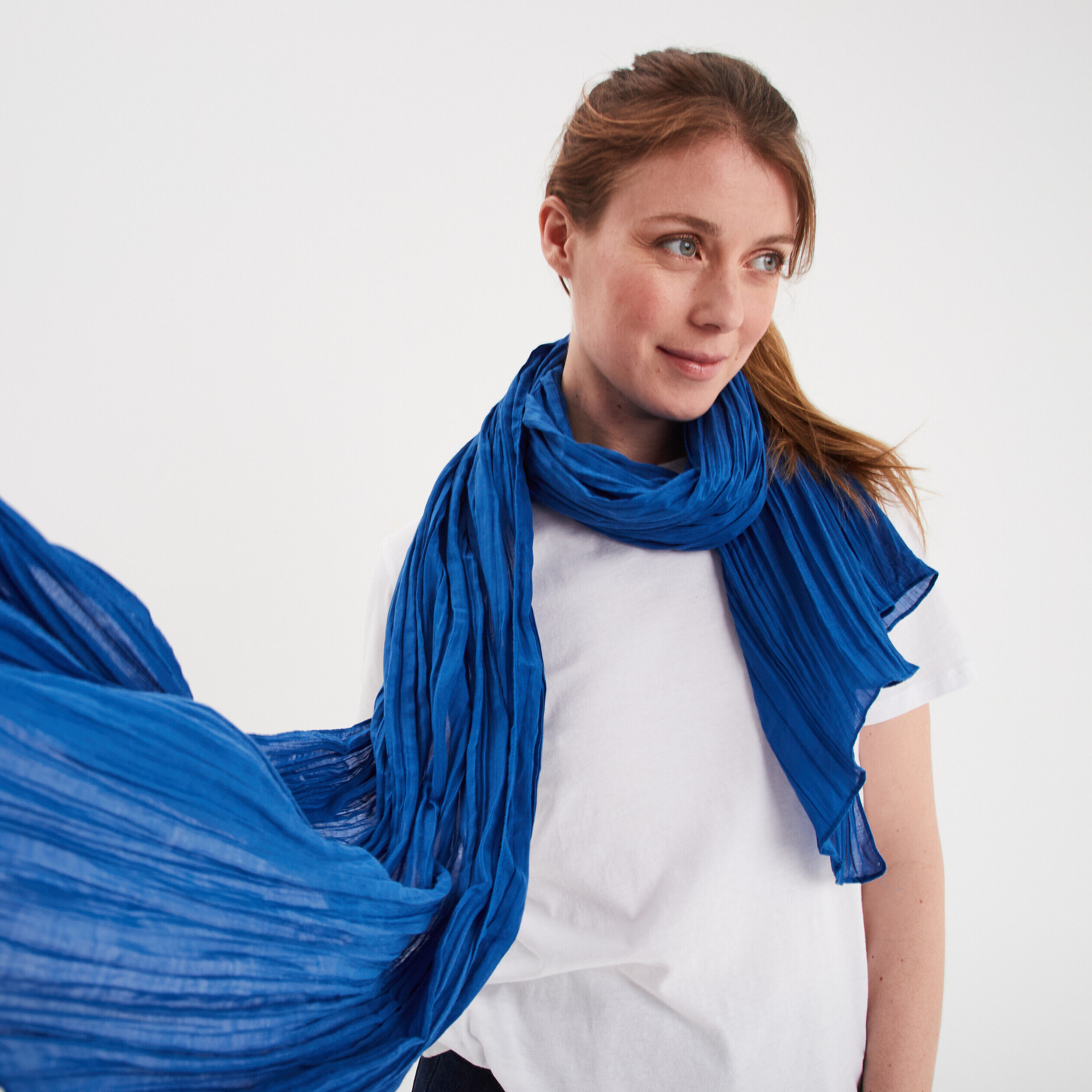 Foulard bleu roi femme LH