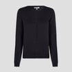 Gilet manches longues boutonné col rond noir femme